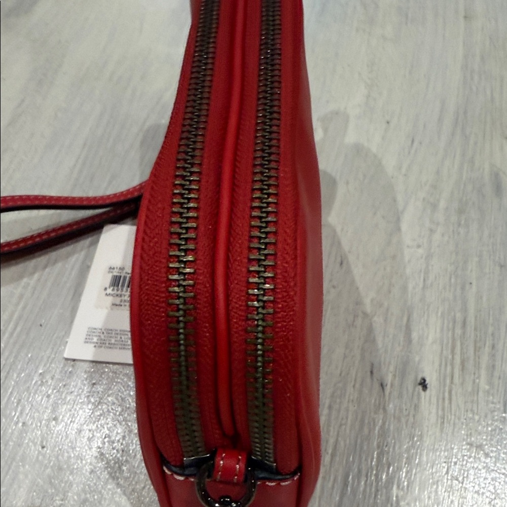 Coach Red Leather Mickey Wristlet/Crossbody - Picture 4 of 10